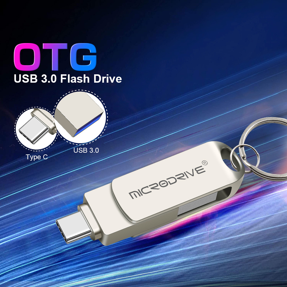 MicroDrive-2-in-1-Type-C--USB30-Flash-Laufwerk-OTG-USB-Treiber-32G-64G-128G-256G-Metal-360deg-Rotati-1945603-2